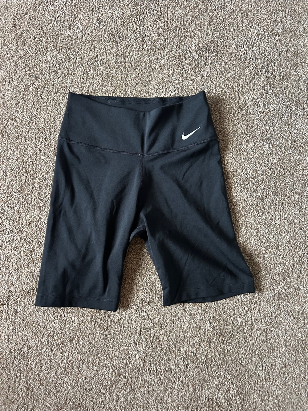 Nike Black Mid-Rise 6 inch Bike Shorts with White Swoosh